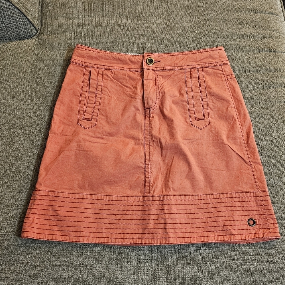 Anthropologie Hei Hei Vintage Coral Pink Melon Casual Cargo Skirt Size 4